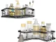 2x Corner Bathroom Shelves, Loft Style, Black