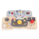 Wooden Busy Board for Toddlers Car Dashboard with Steering Wheel ECOTOYS