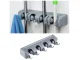 Wall Mounted Broom and Tool Holder Organizer, Grey