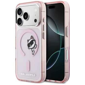 Karl Lagerfeld IML Peekaboo MagSafe Case for iPhone 17 Pro, Pink