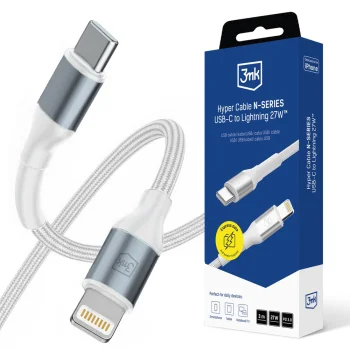3mk Hyper Cable N-SERIES USB-C to Lightning Cable 3m 27W - White