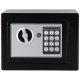 Electronic Home Safe Box with Digital Keypad and Key for Valuables, Black