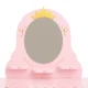 Kids Vanity Set with Mirror and Stool for Girls, Pink