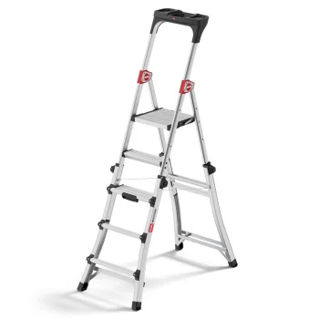 Hailo Master TL100 Telescopic Step Ladder, 3 - 5 Steps