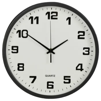 Large Silent Wall Clock 30 cm, Black