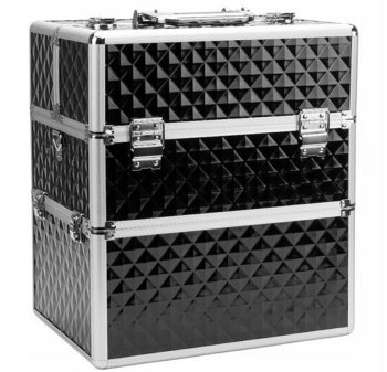 Profesionāls kosmētikas koferis XXL organizators, melns