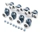 Shower Door Roller Wheels Set, 8 pcs, Plastic/Steel