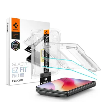 Spigen Glas.tR EZ Fit Pro Tempered Glass for iPhone Duo, 2-Pack