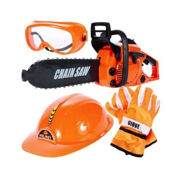 Kids Toy Chainsaw with Sound, Helmet and Gloves oc124