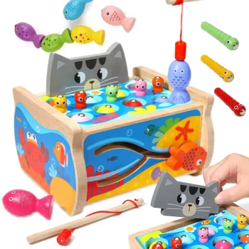 Bakalu KZ0947 Wooden Fishing Game Kitten