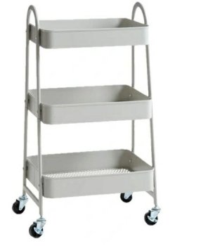 3-Tier Rolling Utility Cart with Wheels, White