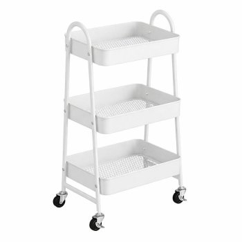 3-Tier Rolling Utility Cart with Wheels, White