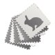 Kids Foam Mat Puzzle, White Gray Animals, 6 pcs