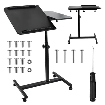 Maclean MC-121 B Mobile Laptop Desk, Adjustable Height 59-89cm, Black