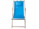 Folding Wooden Beach and Garden Sun Lounger with Cushion, Blue