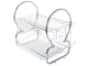 2-Tier Standing Dish Drying Rack Silver