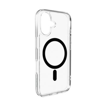 Puro Lite Mag TPU+PC Case Compatible with MagSafe iPhone 17 - Transparent with Black Ring