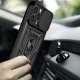 Hybrid Armor Camshield Case for iPhone 14 Pro Max with Camera Cover, Blue
