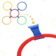 Hopscotch Game with Colorful Rings and Connectors, Set of 10