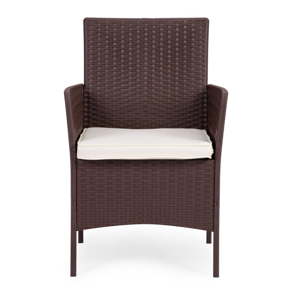 MultiGarden 4-Seater Garden Furniture Set with Bench and Armchairs, Brown (3)