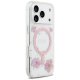 Guess Resin Flowers Glitter MagSafe Phone Case Cover iPhone 17 Pro - Pink