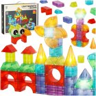 Light-Up Magnetic Tiles Building Blocks Set 3D Construction Toy 134 Pcs