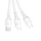 Dudao L8A-3in1 USB-A to USB-C/micro USB/Lightning Cable, 1.2m, White