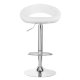 Grozāms eko ādas bāra krēsls ar regulējamo augstumu QS-B10, Balts | Swivel Adjustable Height Bar Counter Stool...