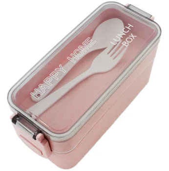 Lunch Box 750ml Food Container with Utensils, Pink