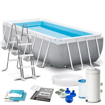 Karkasinis baseinas Intex 26788 400 x 200 x 100 cm su siurbliu ir kopėčiomis