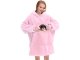 Silts hūdijs, džemperis-sega ar kapuci un kabatu, Rozā | Oversized Warm Hoodie Sweatshirt Blanket