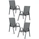Sofotel So-980 Garden Chairs, Textilene, Graphite, 4 Pcs