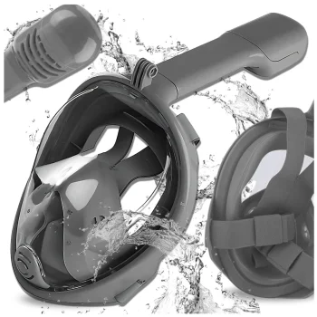Bakalu Full Face Snorkeling Mask S/M with GoPro Mount, Grey