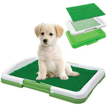 Dog Toilet Tray with Artificial Grass, Portable Pet Litter Tray for Indoor/Outdoor, Fake Pee Grass for Puppies