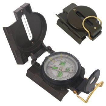 Professional Metal Military Compass for Hiking and Orienteering, Green