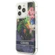 Guess iPhone 13 Pro Max Case Flower Liquid Glitter Blue