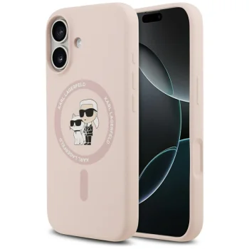 Karl Lagerfeld iPhone 17 Case Silicone Karl&Choupette MagSafe, Pink