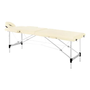 Balance Folding Aluminum Massage Table, 2 Sections, Cream