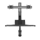 Maclean MC-633 Wall Mount Sit-Stand Workstation for 2 Monitors 17\"-27\", Keyboard & PC