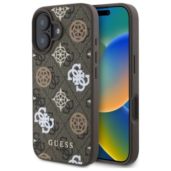Guess 4G Printed Stripes MagSafe Case for iPhone 16 - Brown