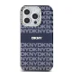 DKNY iPhone 15 Pro Case IML Mono & Stripe MagSafe, Blue
