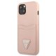 Apple iPhone 13 Mini 5,4\" Guess Saffiano Triangle Logo Cardslot Case Cover, Pink