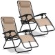 Sofotel Chillwell Folding Garden Lounger with Cushion, Set of 2, Beige