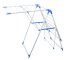 Large Foldable Clothes Drying Rack with 2 Levels, White-Blue