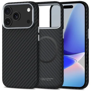 Tech-Protect iPhone 17 Pro Case Ion Carbon MagSafe, Black/Silver