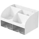 Desk Organizer with Drawers, White