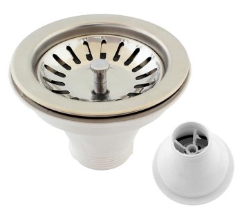 Sink Strainer Stopper with Filter, Steel, 11.3 cm, Silver