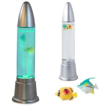 Water Lamp with Fish, Color Changing, 50 cm, Silver