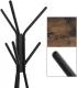 Leobert Freestanding Coat Rack with 2 Shelves, Black/Brown