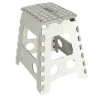 Folding Anti-slip Step Stool for Kitchen or Bathroom, 39cm, Light gray